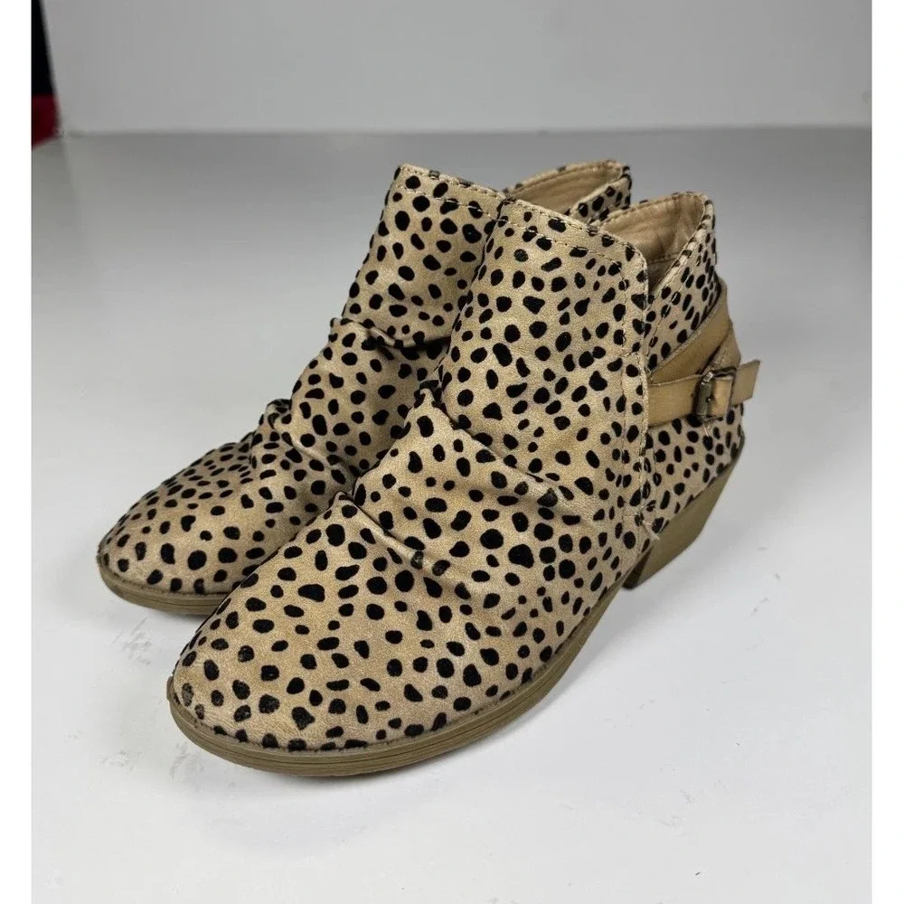 Blowfish Malibu Girls 2 Bootie Sand Pixie‎ Leopard Print Round Toe Ankle Boot